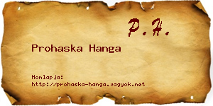 Prohaska Hanga névjegykártya